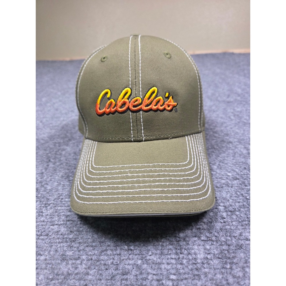Cabela's Hat Baseball Cap Mens OSFM Green Embroidered Logo Adjustable Strap